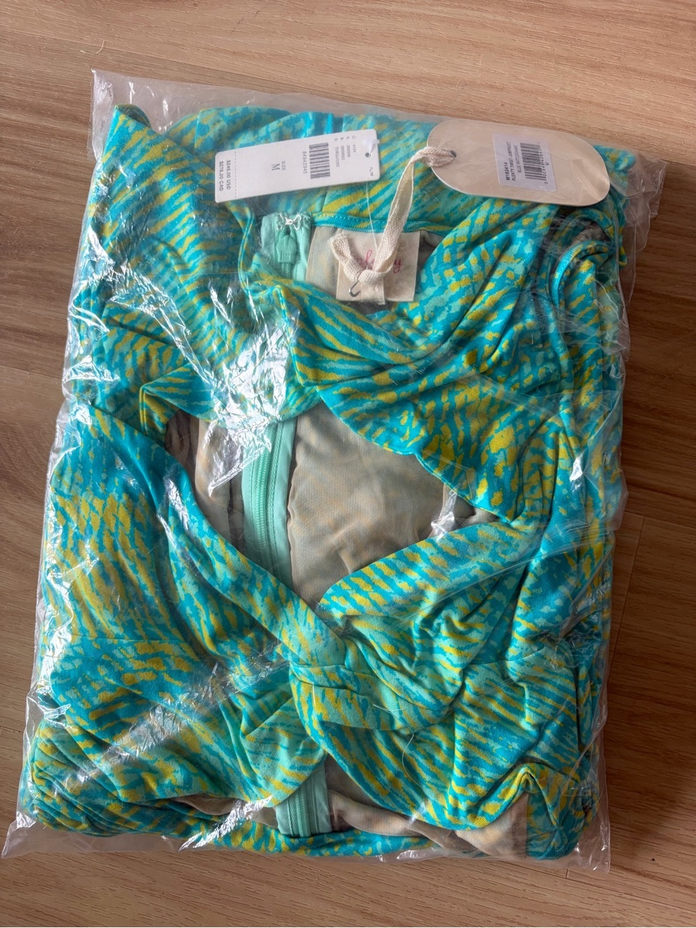 NWT Anthropologie / Plenty Cutout Wide-Leg Jumpsuit in Turquoise - Picture 4 of 7